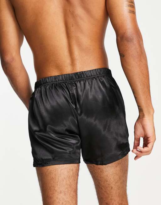 ASOS Satin Boxer With Thicker Waistband in Metallic for Men