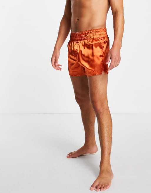 Orange satin hot sale shorts