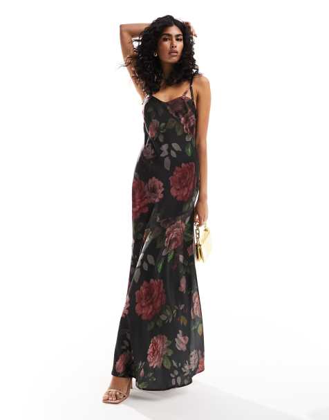 Floral Printed & Hand Embroidered Flared Maxi Dress with Belt - Multi –  FASHOR