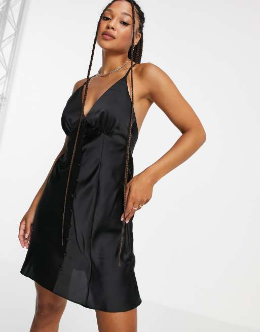 Button through outlet slip dress