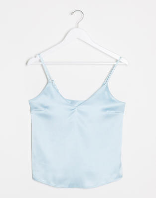 blue satin cami