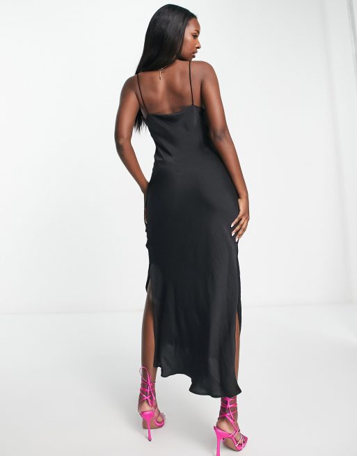 Asos black slip on sale dress