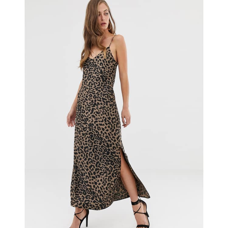 Leopard maxi 2025 slip dress