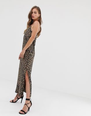 leopard cami maxi dress