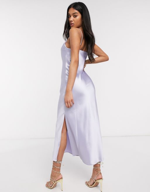 Asos design satin on sale cami maxi slip dress