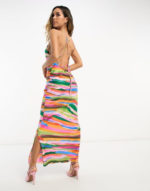 Multi stripe 2025 maxi dress