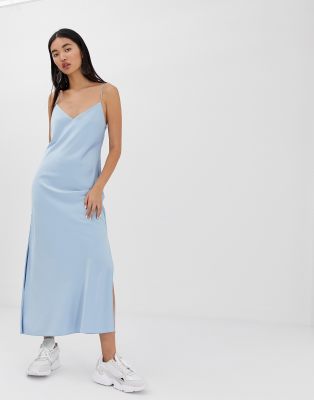 asos design satin cami maxi slip dress