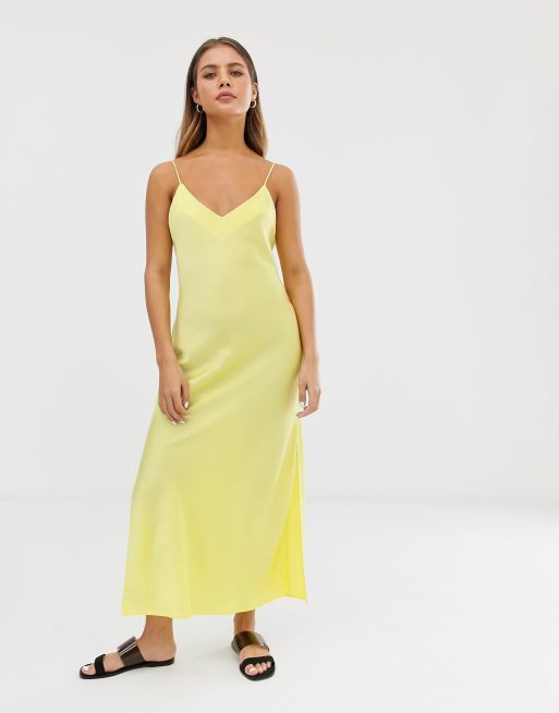 ASOS DESIGN satin cami maxi slip dress