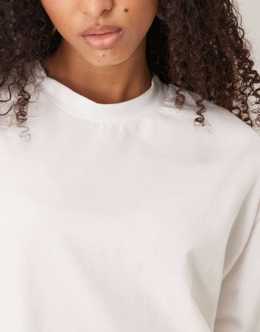 ASOS DESIGN satin cami midi dress with oversize T-shirt overlay in white, 3 of 4