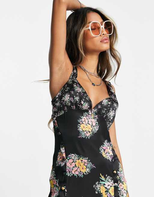 ASOS DESIGN cami midi sundress with pintucks in black