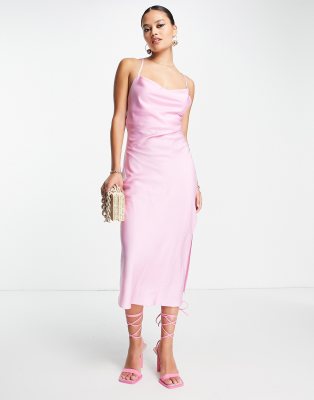 asos pink slip dress