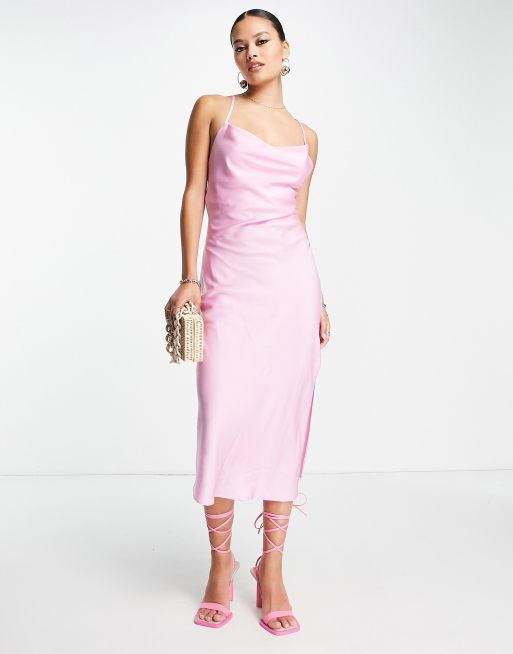 Asos pink shop satin dress