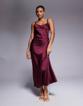 Princess Polly Catch You Up satin cami beaded flower detail maxi dress in red