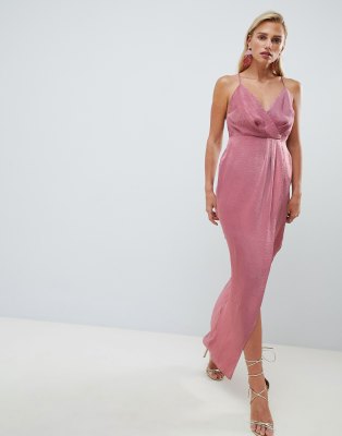 satin cami strappy back maxi dress | ASOS