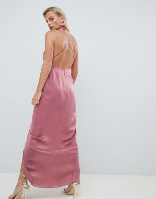 pink satin dress asos