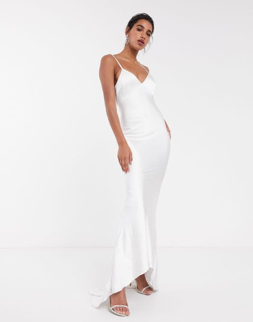 Asos white store satin dress