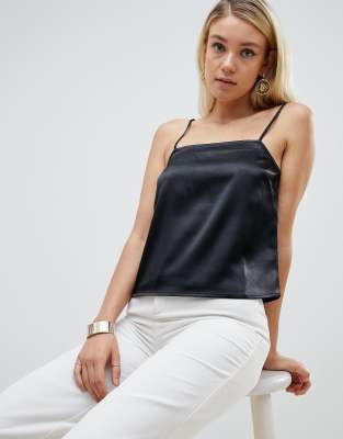 ASOS DESIGN satin cami with square neck 