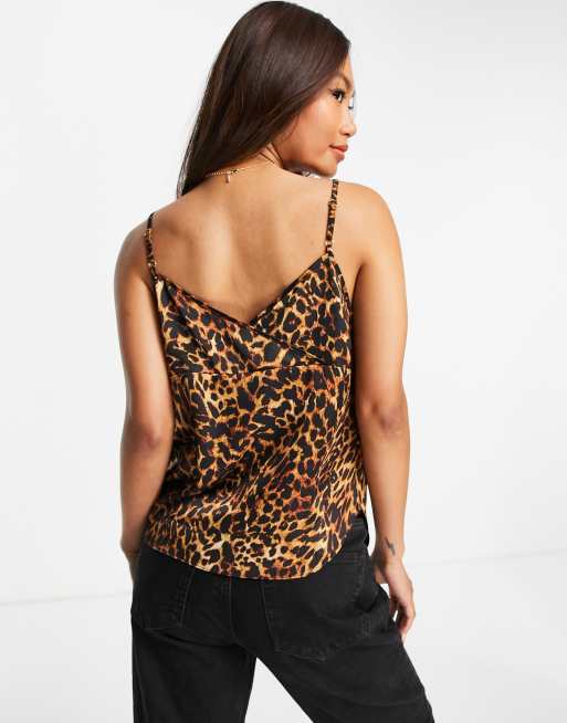 Satin store leopard cami