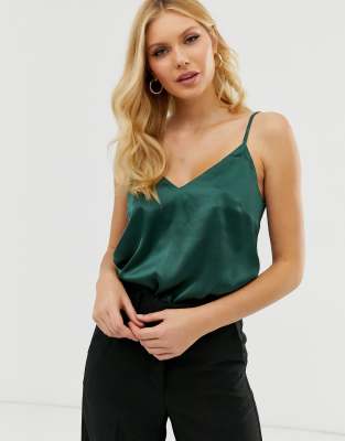 green satin camisole