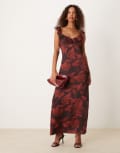 [ASOS DESIGN] ASOS DESIGN satin chiffon maxi dress in floral-Multi XS Floral Print
