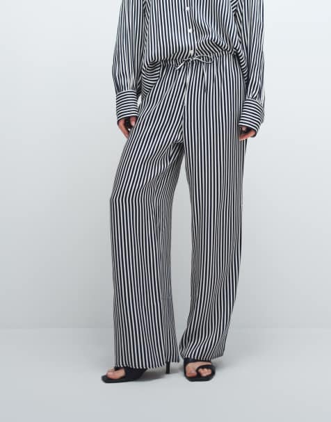ASOS DESIGN satin co ord in pinstripe - view 1
