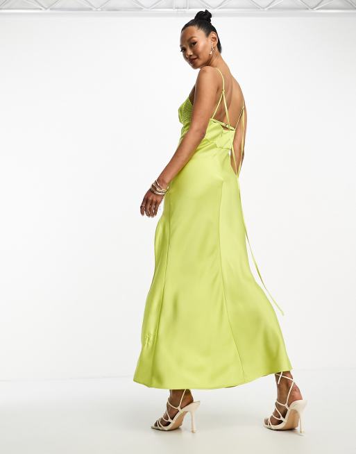 Lime green hot sale evening dress