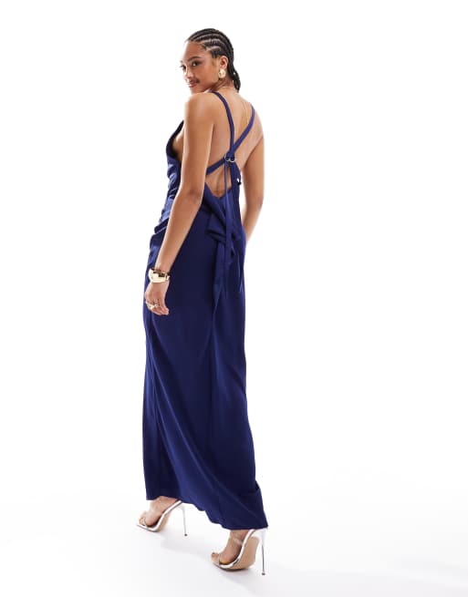 Asos navy dress maxi best sale