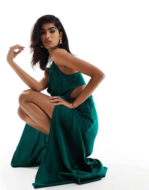 Asos dark cheap green dress