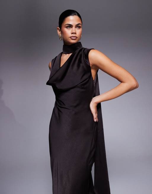 green emerald velvet dress Cedar City Maxi Dress in Dark Chocolate main image 1