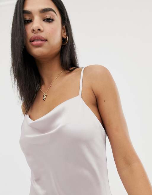 ASOS DESIGN satin cowl neck slip dress, 3 of 4