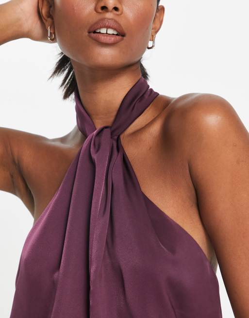 Cross-Back Halter Midi Dress in Vineyard Medallion