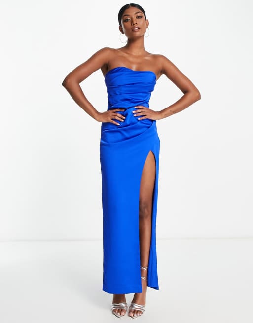 Cobalt blue shop floor length dress