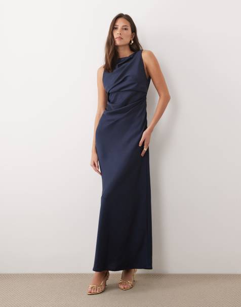 Navy Satin Dresses | Shop at ASOS