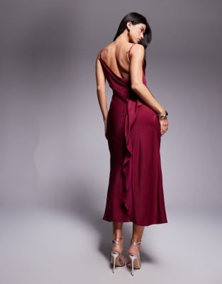 asos design midi wrap satin dress with drape detail ASOS Curve - Maxi Dress - Women - Polyester - 22 US