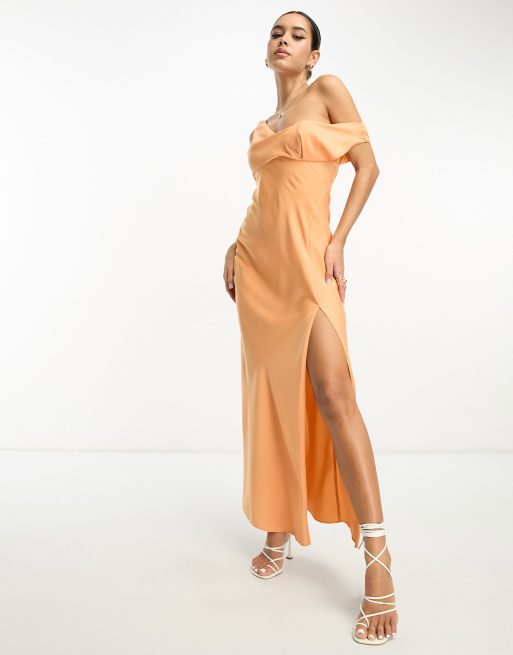 Asos peach maxi store dress