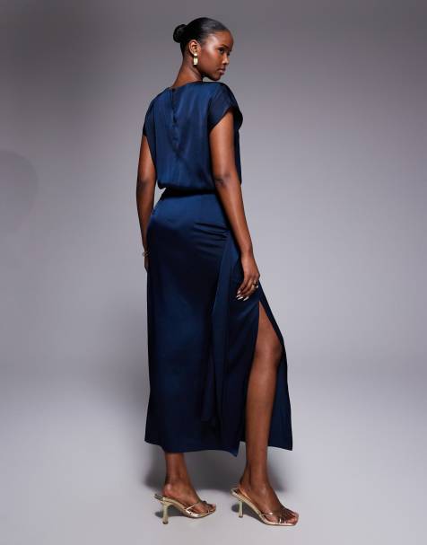Navy Satin Dresses | Shop at ASOS