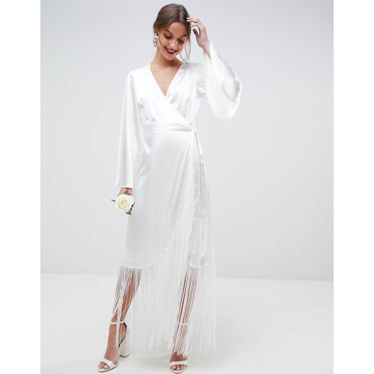 Asos fringe wedding store dress