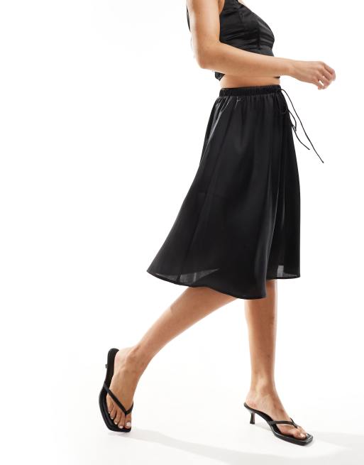 Asos black midi skirt best sale