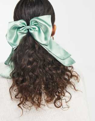 4 Stücke Pro Packung Bunte Satin Große Haarschleife Haarclips, Satin