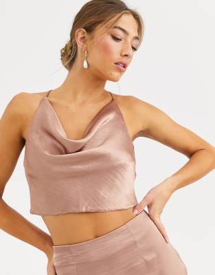 cowl satin top