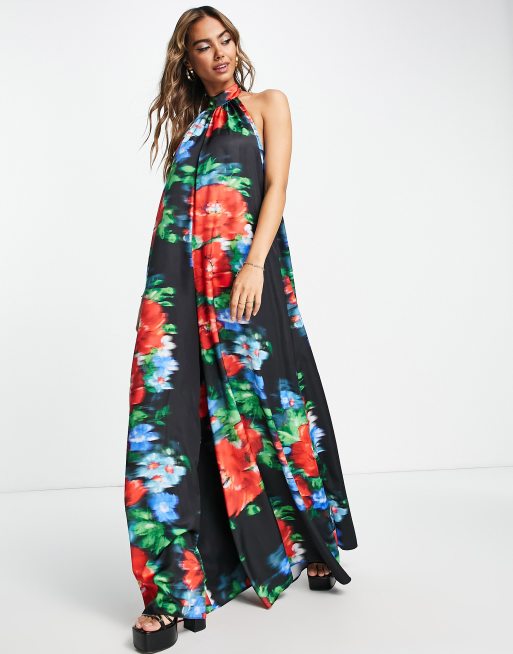 Halter neck store floral jumpsuit