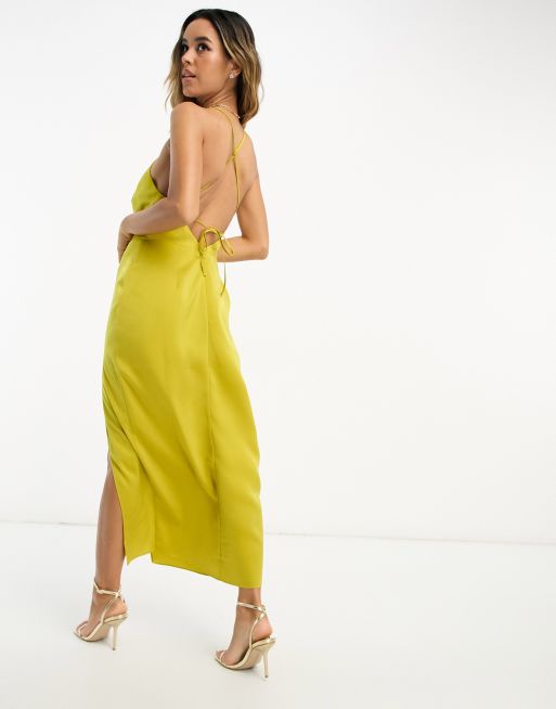 Asos yellow store silk dress