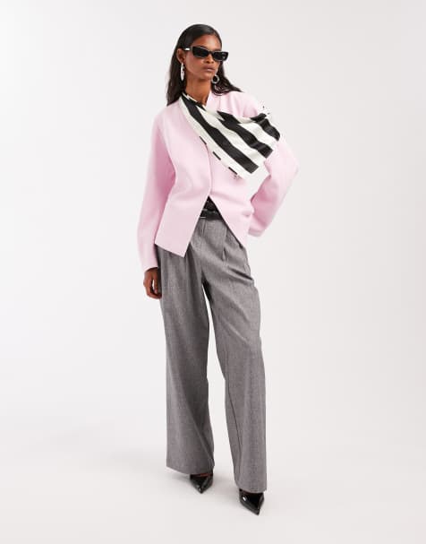ASOS DESIGN satin headscarf in black stripe - view 1
