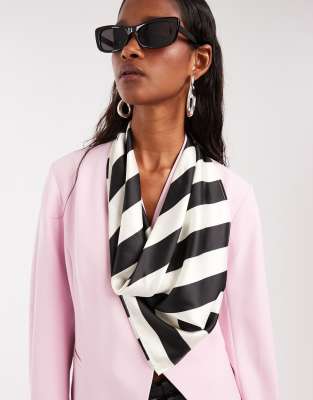 Asos Design Satin Headscarf In Multi