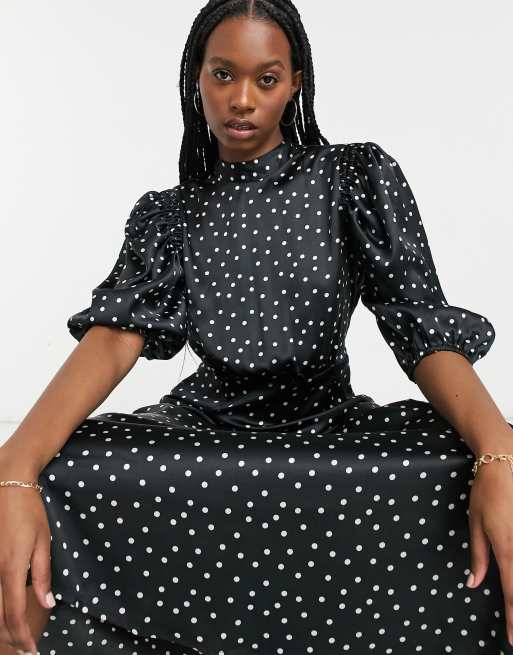 Spot high neck midi hot sale dress