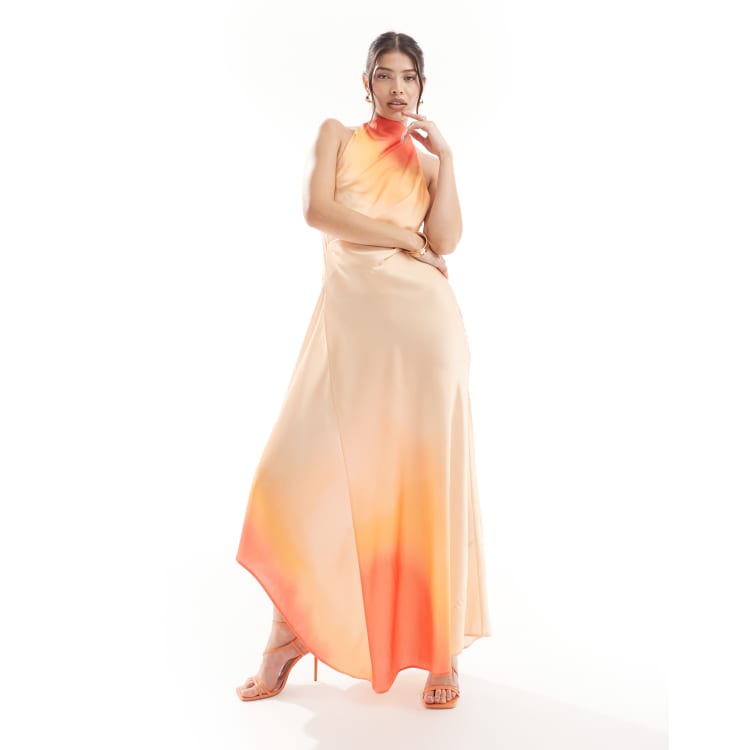 Ombre orange dress hotsell