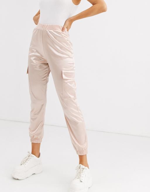 ASOS DESIGN satin jogger with pockets