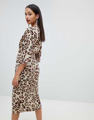 leopard kimono dress