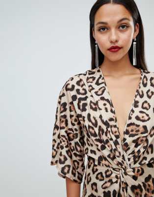 leopard kimono dress