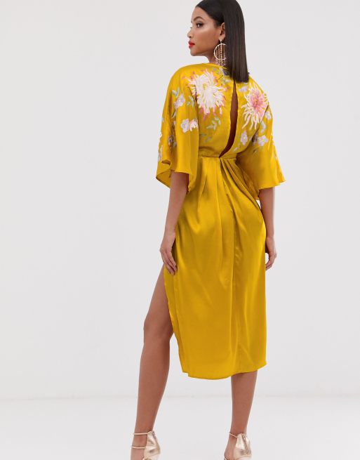 Asos embroidered 2024 kimono dress